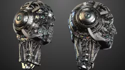 Futuristic Robot Head  3D model