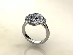 Halo flower ring