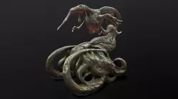 Hand-painted monster sculpture 3D model