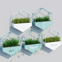 Hanging Hexagon Planters 3D model