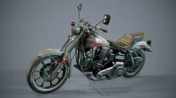 Harley Davidson 1977 fxs LowRider Motorcycle Low-poly  3D model
