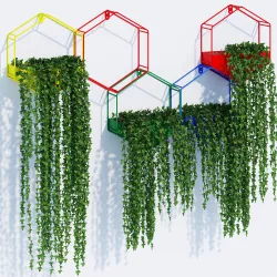 Hexagon color planters 3D model