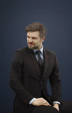 Ian A Business Man Sitting in a Cafe Looking Back 3D model
