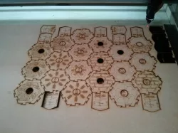 Lasercut Settlers of Catan board as DXF