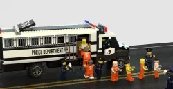 Lego police convoy with prisoners 3D model