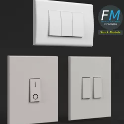 Light switches Low-poly  3D model