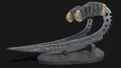 Low-Poly Daggers 3D model with Pedestal Low-poly  3D model