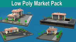 Low Poly Market Pack Low-poly  3D model