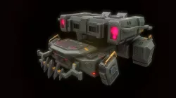 Low poly sci fi heavy hover tank combat unit Low-poly  3D model