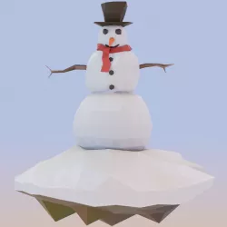 Lowpoly Snowman Low-poly  3D model