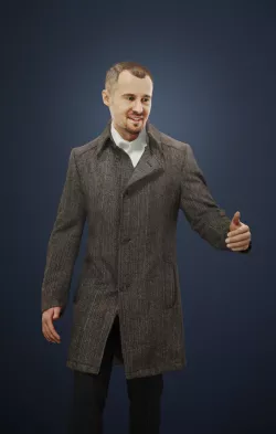 Mark A Caucasian Male In Business Attire Arriving At A Meeting 3D model