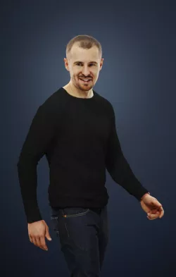 Mark A Causal Man Walking While Listening 3D model
