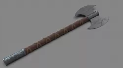 Medieval Double Headed Axe - 4K PBR  Low-poly  3D model