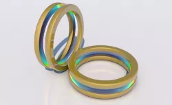 Multicolored futuristic ring 3D model