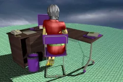 Office Table with steno in 3D