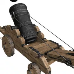 Old Cannon Mortar  Low-poly  3D model