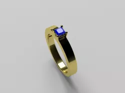 Princess Cut Sapphire Solitaire Ring 