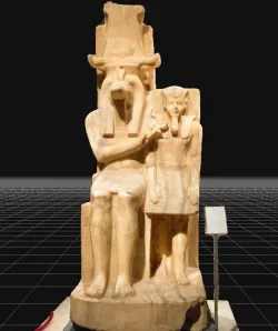 Real Scan Statue of Amenhotep iii with god Sobek 3D model