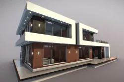 residence 250 m quad high-tech 3D model