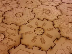 Settlers of Catan laser-cut interlocking tiles