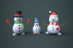 Snowmen Stylized Low-poly  3D model