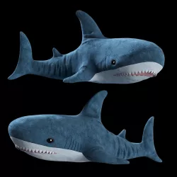 Soft plush toy shark of IKEA Blahaj 3D model