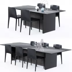 Sovet Italia Regolo Tables and Pura Chairs 3D model