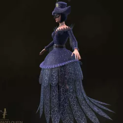 Spades Queen Light Version Low-poly  3D model