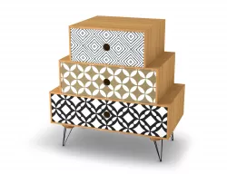 VidaXL - Retro triple drawers bedside table 3D model