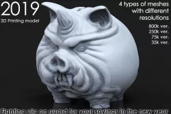 War piggy bank 3D model