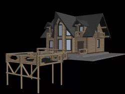 Wooden house Low-poly  3D model