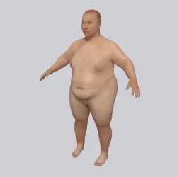 Young Fat Man - Asian Obese Man 3D model