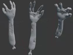 Zombie Arm Game Ready Low-poly  3D model