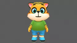 Tiger Cat Animated Rigged