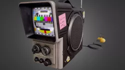 Vintage Hitachi TV Portable 1980