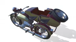 Vintage motorcycle Ural-2 M63 (SUPER_LOW-POLY)