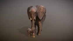 Wood Elephant Model