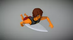 Wood Surfer toy paddling