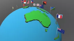 World Globe with flags
