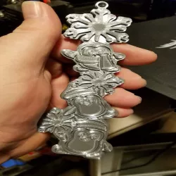 3 Penguins with Snow Flakes Ornament