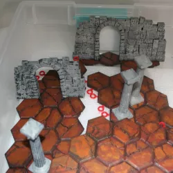 Gloomhaven - Stone Archways - Thin Terrain Base Hex (Cracks Pattern)