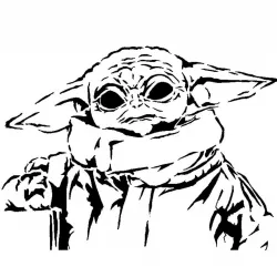 Baby Yoda stencil 2