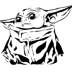 Baby Yoda stencil 3