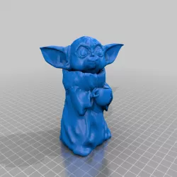 Baby Yoda with bowl of soup