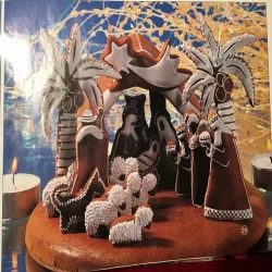 Christmas nativity scene made from gingerbread - cookie cutter