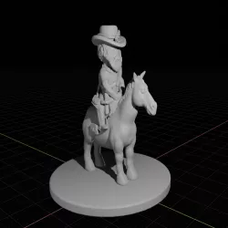 Confederate Soldier in Comic Style: Mounted General + Blender Rig