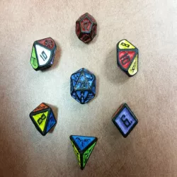 D&D Dice Set with Outset Numbering (d4, d6, d8, d10, d%, d12, d20)