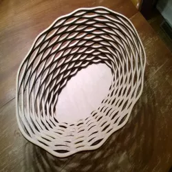 Laser cut oval bowl