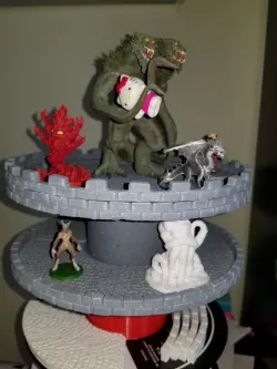 Miniature Display from Empty Spools for 6" bed - plus battlements