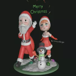 Santa Claus Anime Chibi Diorama - Christmas